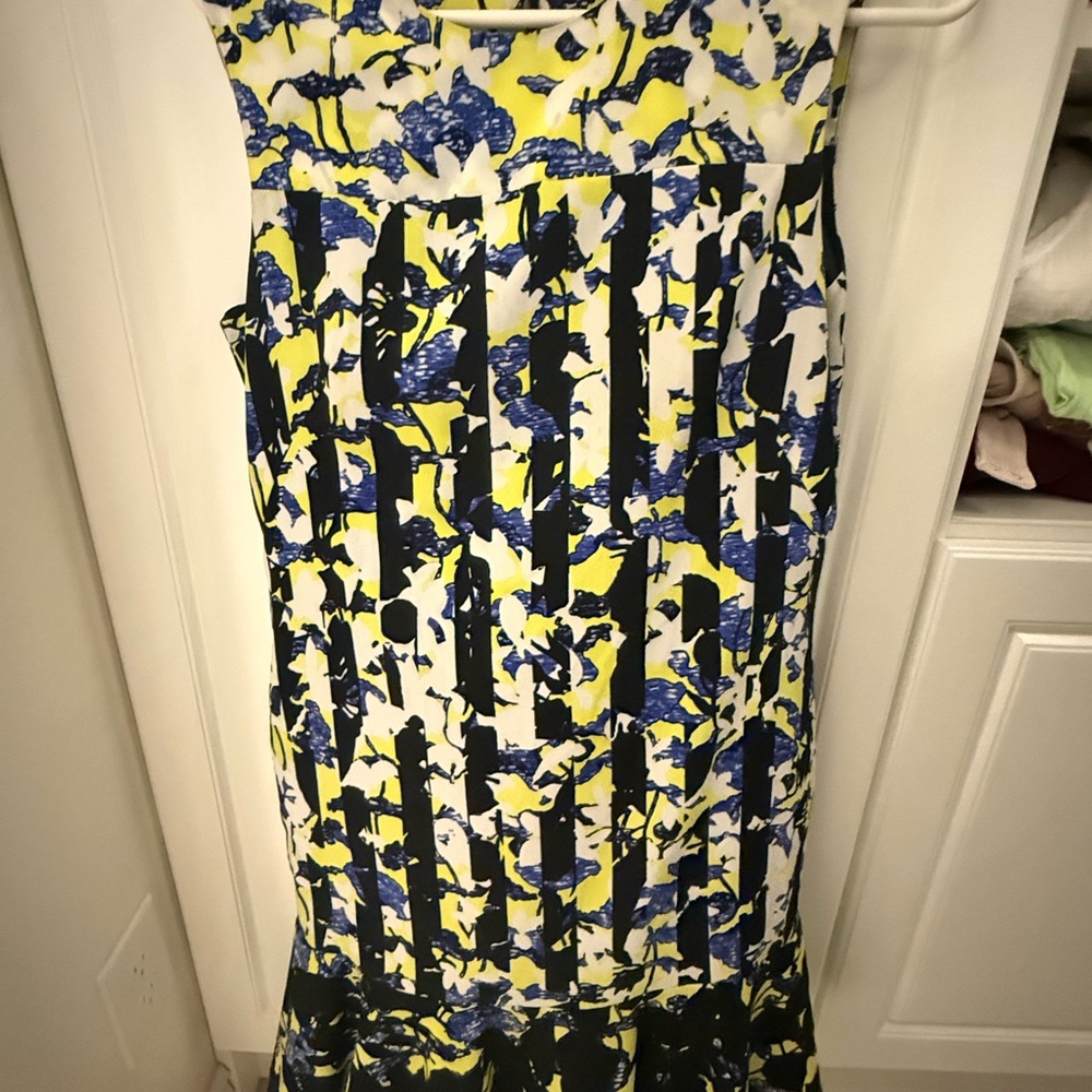 Peter Pilotto Blue and Yellow Floral Midi Dress